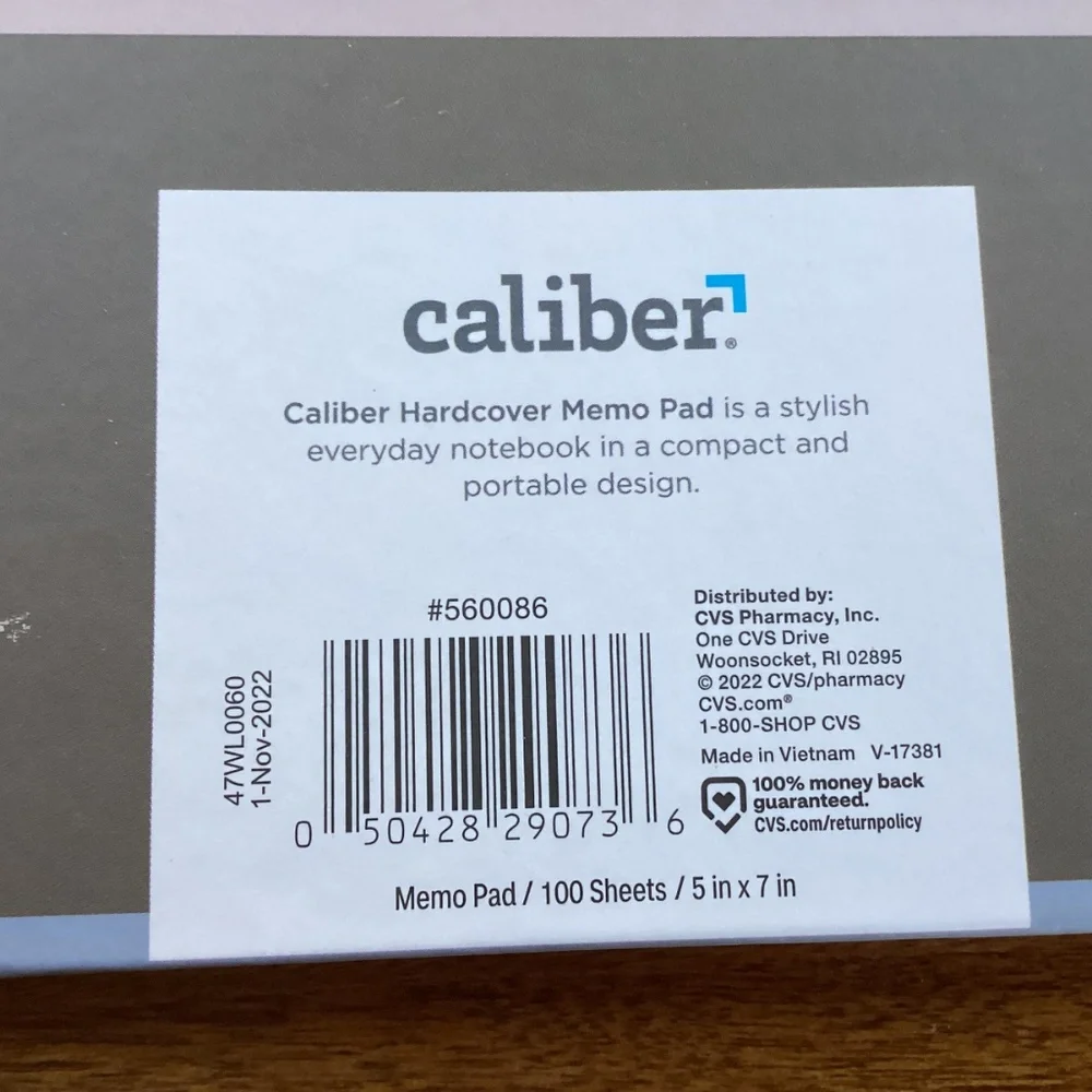 Caliber Hardcover Memo Pad 100 sheets 5”x7” Bundle NEW